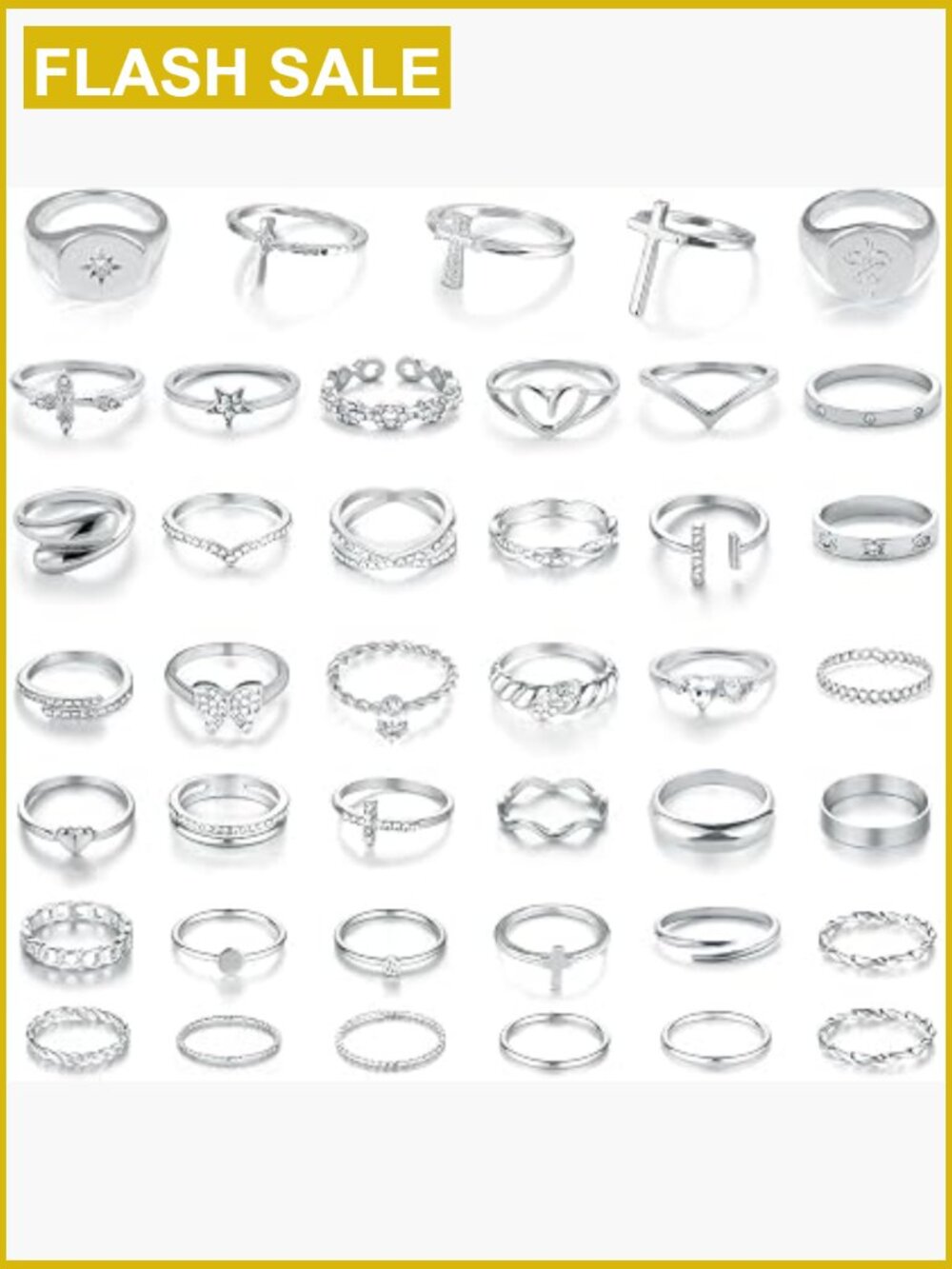 23 Piece Knuckle Ring Set Cz Stacking Midi Rings For Women Gold